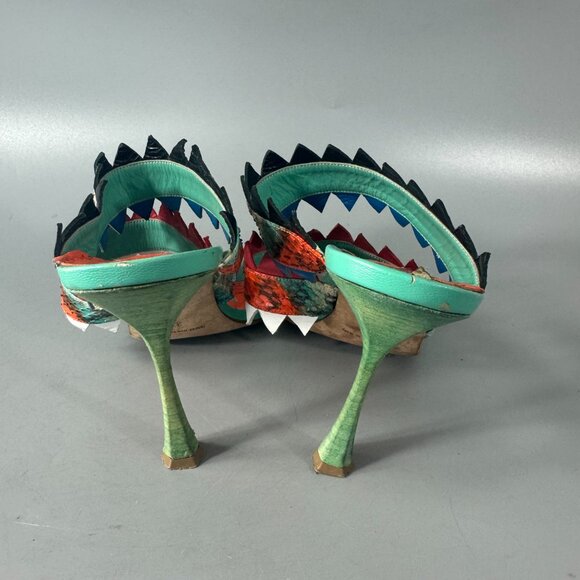 Manolo Blahnik Watersnake Arpege Sandals, Size 37 - Picture 7 of 14